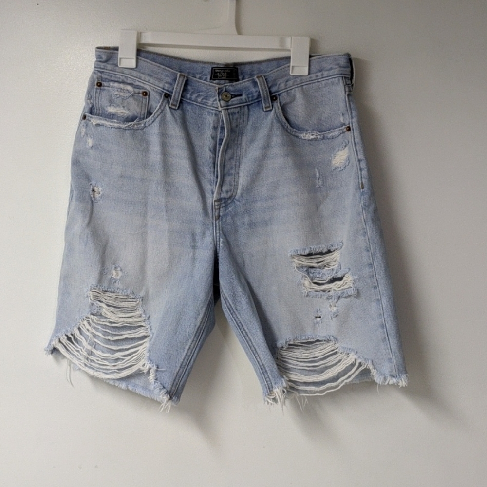 Abercrombie & Fitch high rise 9" denim shorts